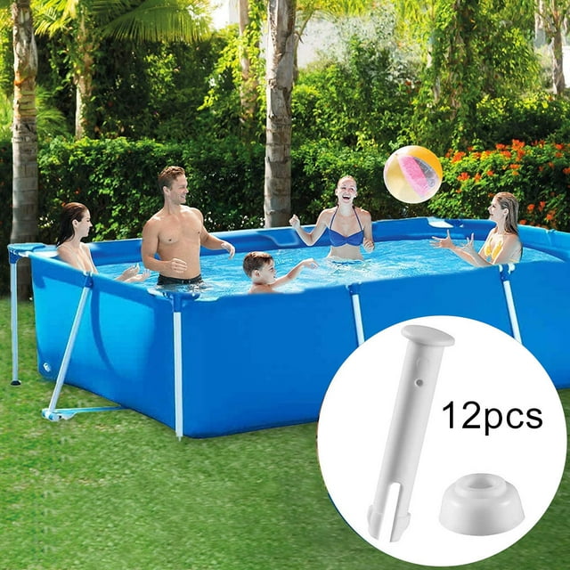 Flmtop 12Pcs 2.16inch Plastic Swimming Pool Joint Pin with Rubber Seal Replacement Part