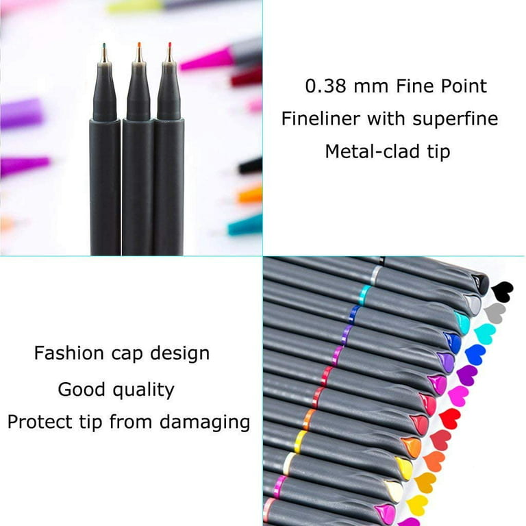 Cheap 0.38MM 24 Vibrant Colors Set Fineliner Pen Fine Line Point Colored  Writing Drawing Markers Pens