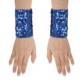 thumbnail image 2 of Kaerm 1 Pair Women's Shiny Sequins Oversleeve Sparkle Cuffs Stage Performance Blue One Size, 2 of 6