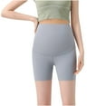 thumbnail image 3 of Women Shorts New Summer Shorts for Women Slim Fitted High Rise over Belly Maternity Shorts Solid Color Knee Length Bermuda Shorts Sleep Shorts Women High Waisted Shapewear Shorts Gray XL, 3 of 5
