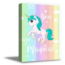 Awkward Styles You Are Magical Canvas Poster Cute Unicorn Framed Picture Girls Room Canvas Decor Kids Room Wall Art Kids Bedroom Decor Unicorn Poster Prints Nursery Printed Wall Unicorn Decor for Kids