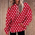 thumbnail image 2 of Women's Hooded Sweatshirt Hoodie Long Sleeve Round Neck Loose Fit Casual Solid Color Top for Daily Wear Loungewear Streetwear Fashion Essential Gift for Women | Sopatenor,Red XL, 2 of 7