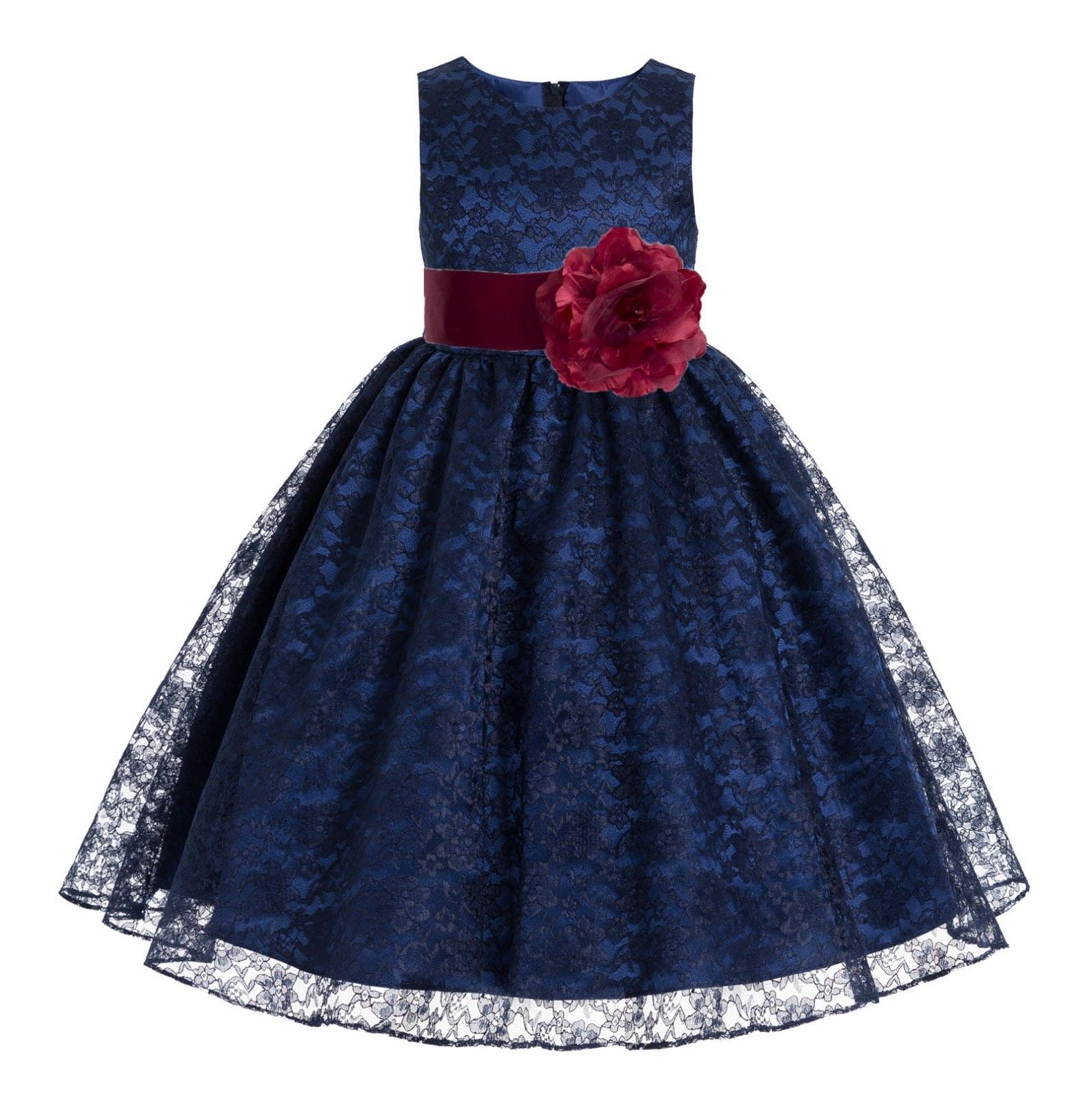 navy blue lace overlay dress
