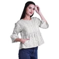 thumbnail image 3 of Moomaya Hauts Boho en Coton Blouses Décontractées d'Été Col Rond T-Shirt, 3 of 4
