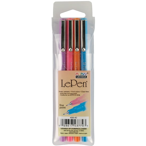 Le Pens .03mm Point 4/Pkg-Fluorescent