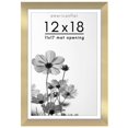 thumbnail image 1 of Americanflat 12x18 Poster Frame with Shatter-Resistant Glass - Use as 11x17 Frame with Mat or 12x18 Frame Without Mat - Hudson Collection - Wide Photo Frame for Wall display - Gold, 1 of 4
