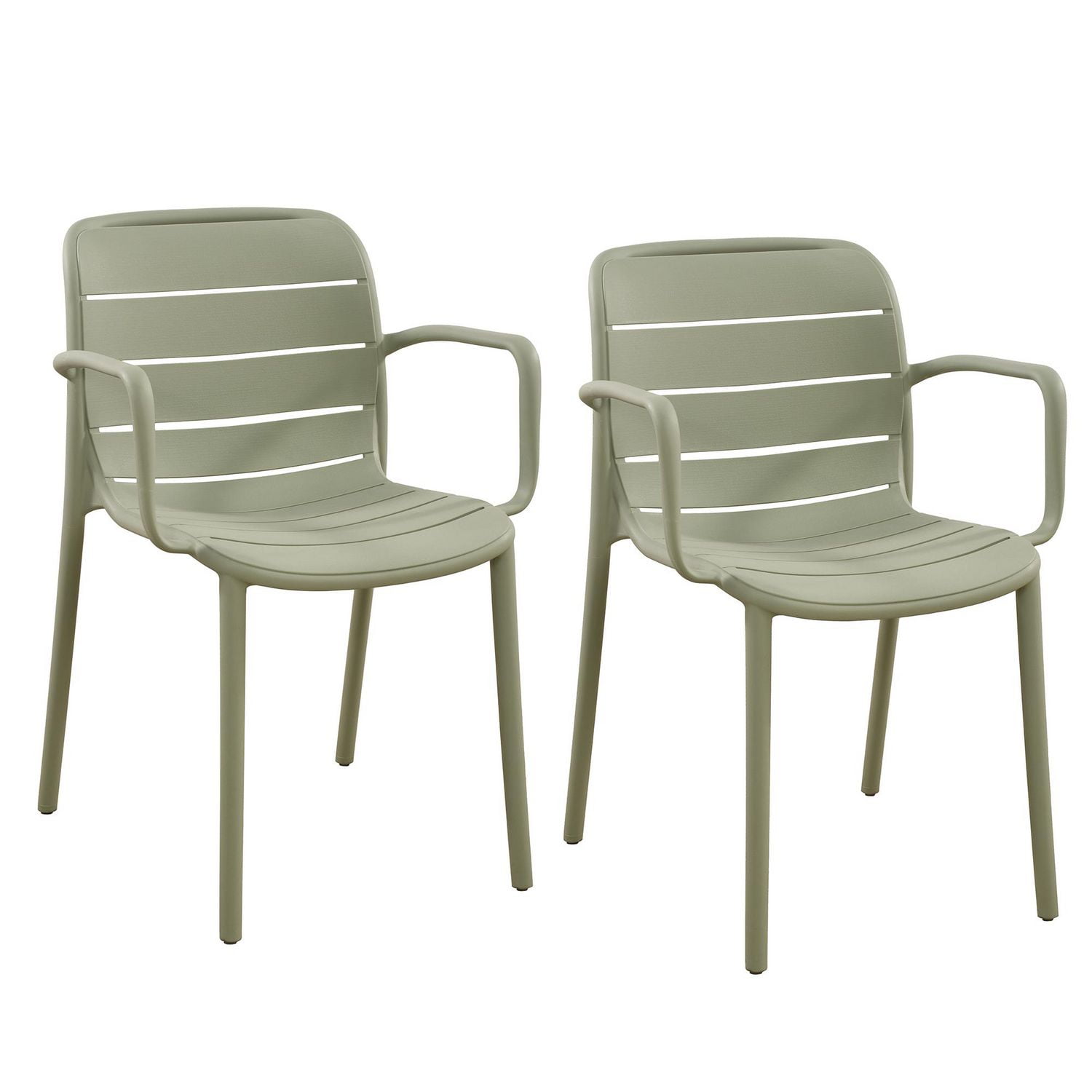 Patioflare Stacking Armchairs, Green, 2-Pack