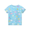 thumbnail image 4 of CCRFTGI Cute Shirts for Kids Girls Size 7 Short Sleeve Stars Print Tween Girls Trendy Clothes Tee Shirts Summer Casual Soft Lightweight Crew Neck T-Shirts Blue 2-3 Years, 4 of 4