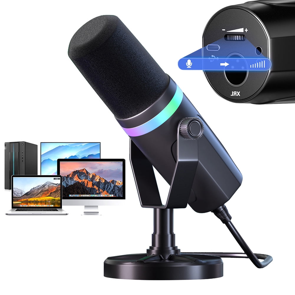 HUISZJ Competitive Microphone, Dynamic Computer Microphone PC Computer Gaming, Dynamic Gaming Microphone for Studio Recording