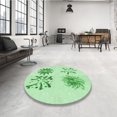 thumbnail image 4 of Ahgly Company Machine Washable Indoor Round Transitional Light Green Area Rugs, 6' Round, 4 of 7