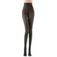 thumbnail image 3 of Fleece Lined Tights for Women 2 Pack High Waisted Thick Warm Pantyhose Ladies Casual Solid Footless Footed Stretchy Hosiery Socks Clearance, 3 of 6