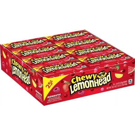 Lemonhead, Chewy Redrific Candy, 0.8oz (Box of 24)