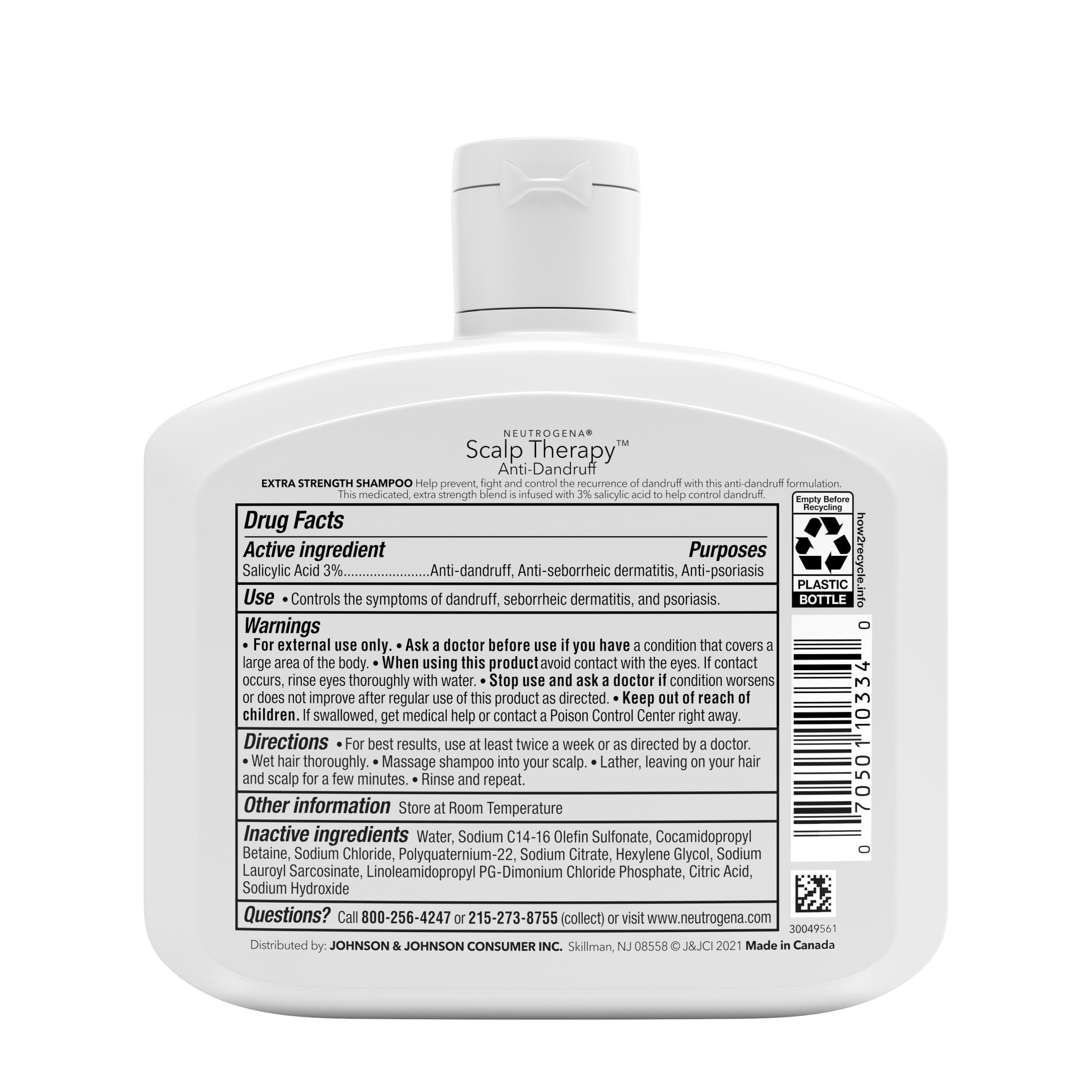 Neutrogena Scalp Therapy Anti-Dandruff Medicated Shampoo, 12 fl. oz