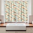 thumbnail image 2 of Ambesonne Indie Kitchen Curtains, Retro Mustache Pattern, 55"x45", Orange Brown and Teal, 2 of 3