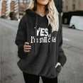thumbnail image 2 of Wensltd Women's Pullover Sweatshirt Drawstring Hoodie Warm Fall and Winter Long Sleeve Tops, 2 of 6