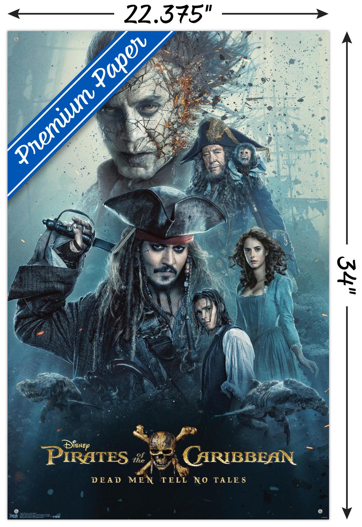 Disney Pirates of the Caribbean: Dead Men Tell No Tales - One Sheet Wall Poster with Push Pins, 22.375" x 34" - image 3 of 6