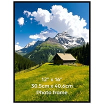 12x16 Picture Frame, Black 12 by 16 Poster Photo Frame for Wall Gallery Display, Single