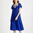 thumbnail image 2 of AGWOLF Nightgowns for Women Long Short Sleeve Night Gown V Neck Folwy Victorian Sleep Dress Soft Night Dresses Ladies Sleepwear Blue Free Size, 2 of 9