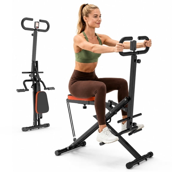Evitormill Squat Machine with Timer, Foldable 2-in-1 Adjustable Squat Assist Trainer Machine , 330lbs Support, Black