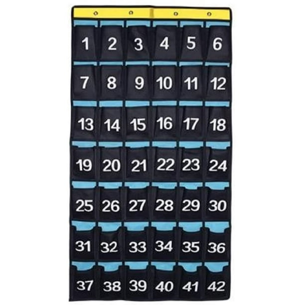 Numbered Organizer Classroom Pocket Chart for Cell Phones Calculators