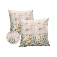 thumbnail image 2 of Outdoor Throw Pillow Cover Watercolor Floral Eucalyptus Leaf Waterproof Cushion Covers 2 Pack Flower on Vintage Newspaper Pillow Cases Home Decoration for Patio Garden Couch Sofa, 2 of 7