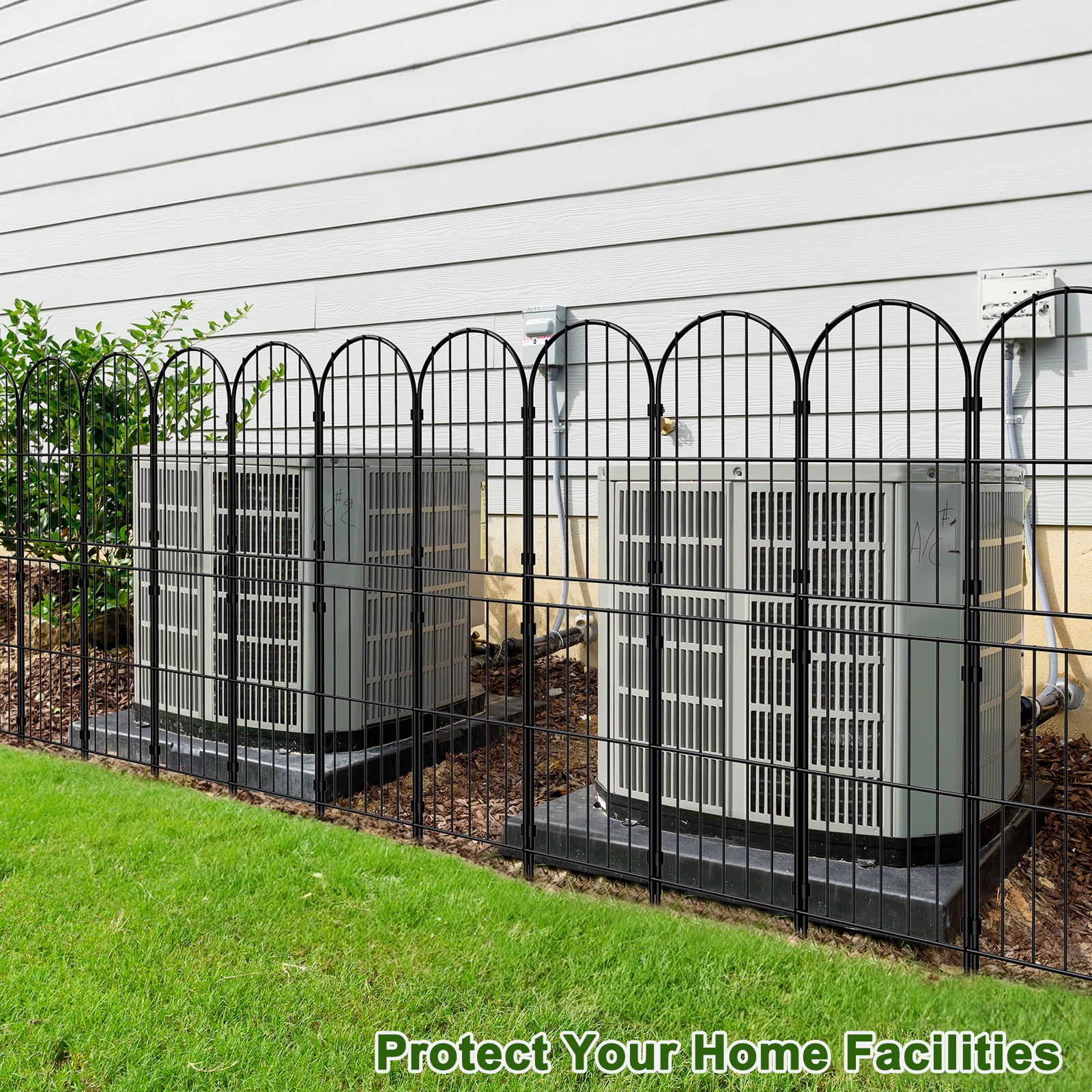 15-Pack Arched Decorative Garden Fence 15FT Total Length, 38.2in×12.6in Black Metal Animal Barrier for Yard Patio Flower Bed