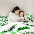 thumbnail image 5 of Manfei Sport Golf 2pcs Bedding Comforter Set for Teens Boys Girls,Ball Gamer Twin Comforter Sets,Green Graffiti Splash Breathable Bedding Set,Lightweight Room Decor,Reversible, 5 of 8