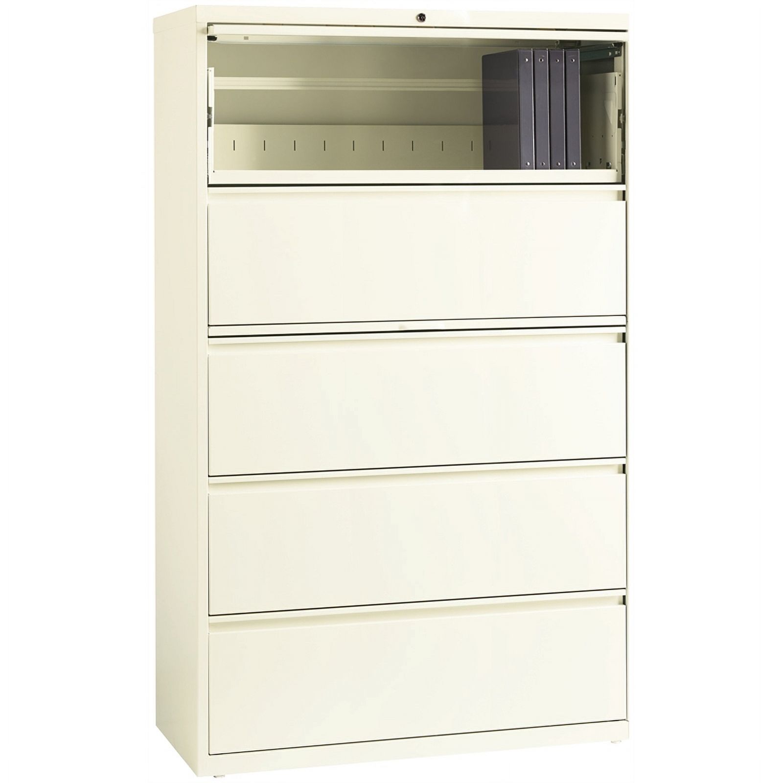 Scranton & Co 42" 5-Drawer Contemporary Metal Lateral File Cabinet in Off White - image 2 of 5