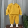 thumbnail image 2 of CYRBOKO Sweatsuits for Boys, Long Sleeve Elastic Waist Cotton Sport Top and Joggers Yellow Size 8 T, 2 of 5