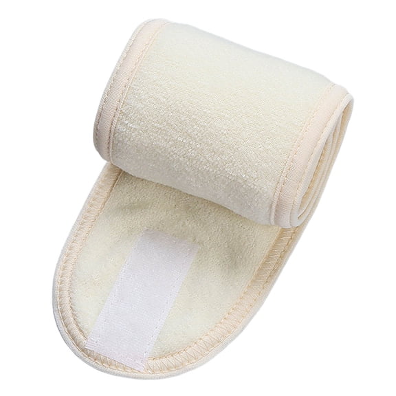 Beige Women'S Stretch Terry Cloth Headband For Makeup Shower Bath Sports Soft Absorbent Adjustable Hair Band One Size Fits All 24 X 3.5 Inches