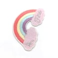 thumbnail image 2 of Un juego de 6 lindas pegatinas de tela de arcoíris, cohete espacial, pequeñas pegatinas decorativas bordadas frescas, 2 of 4