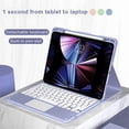 thumbnail image 4 of compatible iPad Pro 11 (2024) M4 Support de Tablette en Cuir Tactile + Clavier Bluetooth à Pavé Tactile X7 - P Newway CPDD, 4 of 5