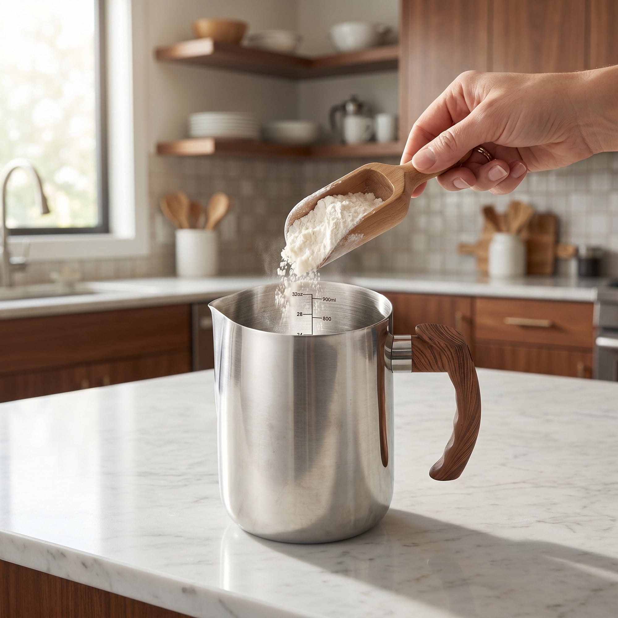 Unique Bargains Stainless Steel Measuring Cup for Accurate Kitchen Work Silver 1000ml