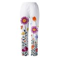thumbnail image 5 of Azrian Women's Summer Casual Loose Cotton Linen Pocket Pants Women's Summer Printed Cotton Pocket Straight Sleeve Casual Elastic Waist Loose Length Pants, 5 of 5