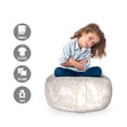thumbnail image 2 of Botanical Storage Toy Bag Chair, Vintage Soft Toned Leaf Pattern Beauty of Natural Growth Season Foliage Design, Stuffed Animal Organizer Washable Bag, Large Size, Beige White, by Ambesonne, 2 of 3