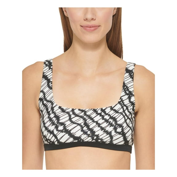 DKNY Womens Printed Removable Padding Bikini Swim top