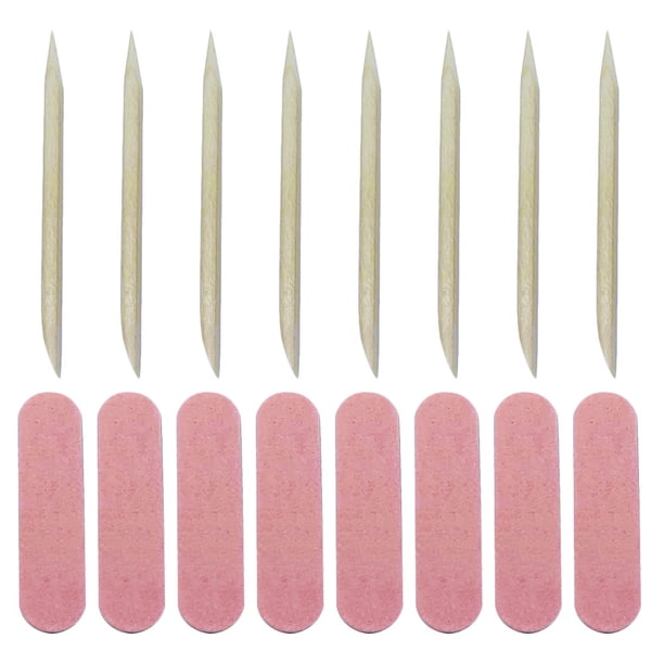 EeaseMX 100 juegos de tiras para pulir uñas, limas de uñas y púas de madera para manicura.