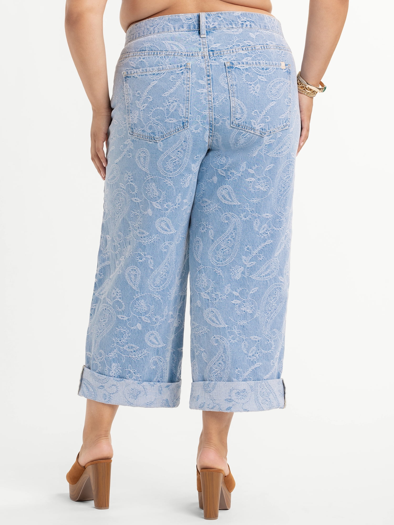 Jessica Simpson Women's Plus Size Zinnia Wide Leg Jeans, Sizes 16W-24W
