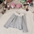 thumbnail image 4 of 0-3 Years Winter Baby Girls Fur Lining Blouse Baby Children's Lotus Leaf Collar Bottoming Shirt Warm Toddler Base Top, 4 of 6
