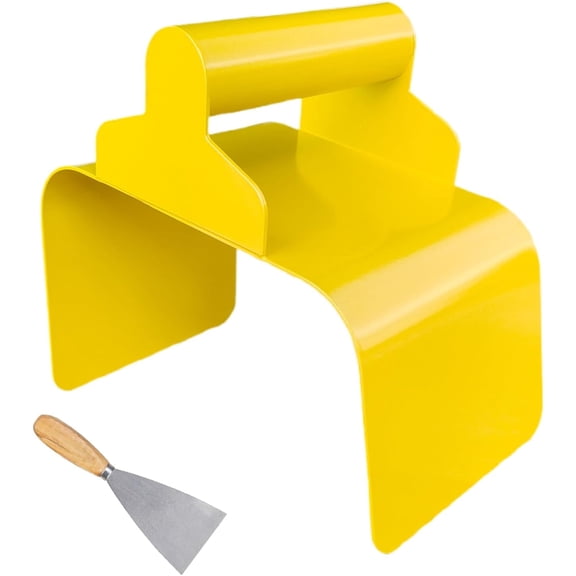 Eastrpupira Concrete Curb Trowel, Concrete Curbing Tool, Stainless Steel with Putty Knife