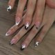 thumbnail image 1 of 24 Pcs Almond Shape Press On Nail French Tip Acrylic False Nail Glossy Artificial Nail Stars Stick on Nail for Party, 1 of 4