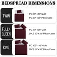 thumbnail image 4 of IR Imperial Rooms 3 Piece King Quilt Set Bedding Microfiber Soft Embossed Bedspread with 2 Pillow Shams Burgundy Color, 4 of 12