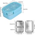 thumbnail image 3 of 304 Stainless Steel Lunch Box, Double Layer Lunch Box, Food Storage With Compartment For Adults, Kids, Office, School Trip(blue), 3 of 5
