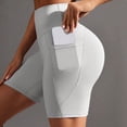 thumbnail image 2 of IWRICH Women's Biker Shorts with Pockets High Waist Yoga Shorts Running Gym Workout Leggings Light Grey S, 2 of 7