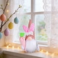 thumbnail image 4 of weibbin Easter Bunny Gnome Doll Cute Bunny Plush Scandinavian Troll Figure for Home Shelf Tabletop Spring Decor Pink A 10in, 4 of 6