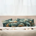 thumbnail image 4 of Ambesonne Teal Marble Print Throw Pillow Cover 4 Pack, Deep Waves Art, 18", Jade Green and Amber, 4 of 4
