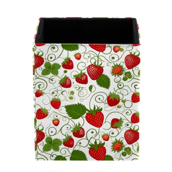 ERJLKXP Small Pen & Pencil Holder for Desk Organization,Strawberry Fruit Desktop Stationery Storage for Office Supplies and Makeup Brush Organizer