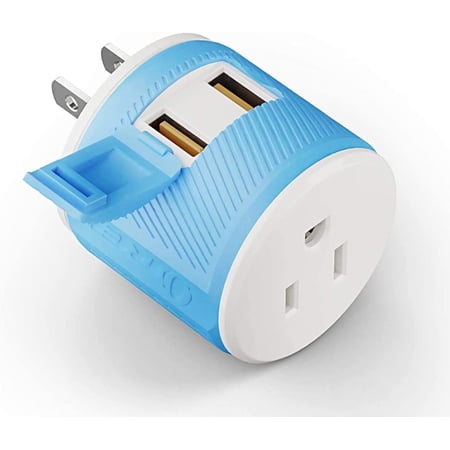 Japan, Philippines Travel Plug Adapter- USA Inputs - Type A (U2U-6), Will work with Cell Phones, Camera, Laptop,
