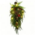 thumbnail image 6 of Christmas Teardrop Swags Prelit with Lights,Artificial Greenery Pine Swags with Pine Cones Berries,Dripping Teardrop Wreaths for Stairway Staircase Door Home Hanging Decor,Winter Party Decorations, 6 of 6