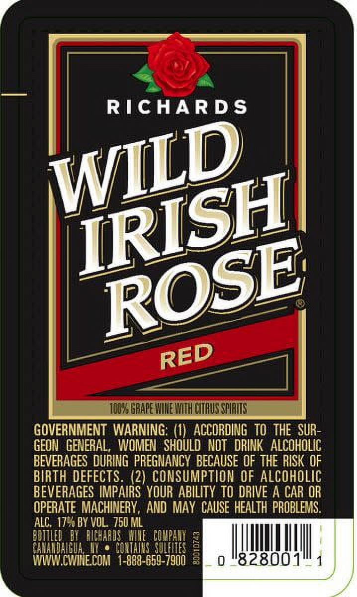 Richards Wild Irish Rose Red Wine New York 750ml Glass Bottle 2312